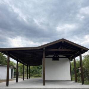 Двускатен покрив с навес